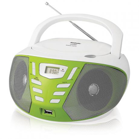 Аудиомагнитола BBK BX193U белый/зеленый