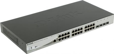 Коммутатор D-Link DGS-1210-28P/ME/FTA1A Управляемый коммутатор 2 уровня с 24 портами 10/100/1000Base-T с поддержкой PoE и 4 портами 1000Base-X SFP