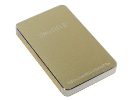 Мобил рек USB3.0 Orient 2569 U3, для 2.5" HDD SATA, алюм.+пластик, золотистый