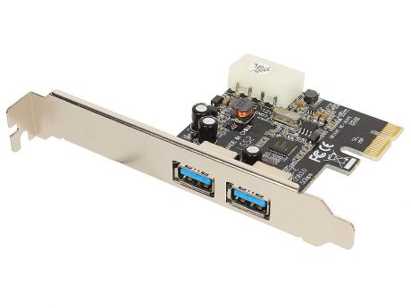 Контроллер Orient NC-3U2PE (PCI-E, 2 Port USB 3.0, доп разъём питания, NEC UPD720200) Ret