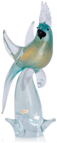 Homephilosophy Декоративная фигурка parrot aqua gold, муранское стекло, 36 см., 22-100
