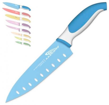 Ладомир Нож  поварской лезвие нержавеющая  сталь с цветным полимерным покрытием 19см k2нcp19