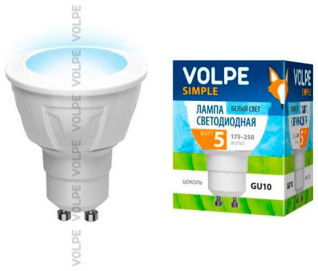 Volpe Лампа светодиодная (09907) gu10 5w 3000k jcdr матовая led-jcdr-5w/ww/gu10/s