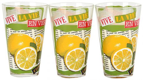 Cerve Набор стаканов 3шт 310мл фруктовое настроение высокие (лимон)