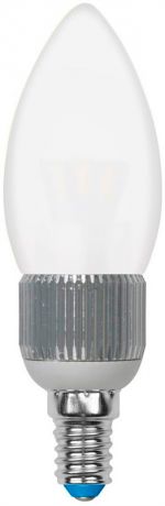Uniel Лампа светодиодная диммируемая (08748) e14 5w 4500k свеча матовая led-c37p-5w/nw/e14/fr/dim