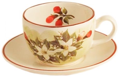 Ceramiche Fabbro Набор:чашка с блюдцем 260мл цветы апельсина