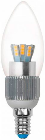 Uniel Лампа светодиодная диммируемая (08746) e14 5w 4500k свеча прозрачная led-c37p-5w/nw/e14/cl/dim