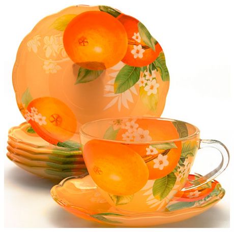 Mayer Boch Чайный набор стекло 12пр lr  24118 оранжевый