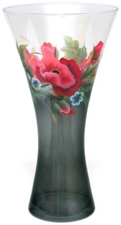 Arteast Vz- 41 ваза стеклянная "мак полевой" 35см