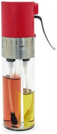 Iris 2-в-1 диспенсер для масла и уксуса с регулятором и фильтрами (стекло), красный - коллекция totkocina