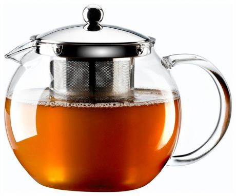Iris Стеклянный заварной чайник 1,3 л - 7 порций (боросиликатное стекло, нерж.фильтр)