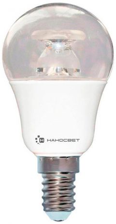 Наносвет Лампа светодиодная e14 7,5w 4000k груша прозрачная lc-p45cl-7.5/e14/840 l209