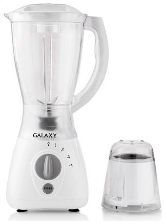 Galaxy Galaxy gl 2154 блендер стационарный 450вт, пластиковая чаша 1,5л, насадка-кофемолка, 4скорости