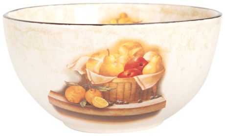 Ceramiche Fabbro Салатник круглый 15см  подсолнухи и фрукты
