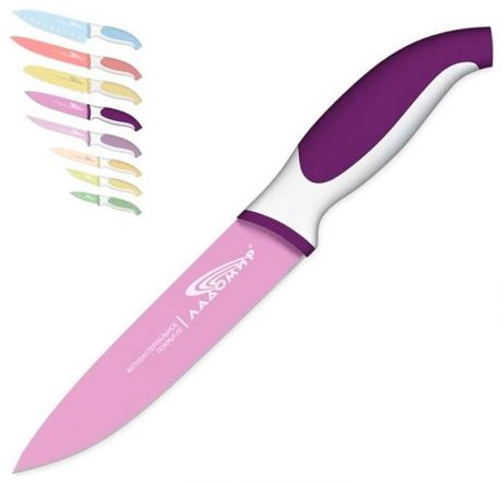 Ладомир Нож  поварской лезвие нержавеющая  сталь с цветным полимерным покрытием k2hcp16