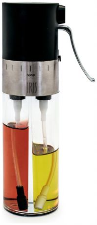 Iris 2-в-1 диспенсер для масла и уксуса с регулятором и фильтрами (стекло), черный - коллекция totkocina