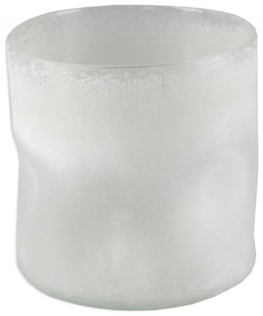 Homereligion Кашпо/подсвечник, подмороженное стекло, белое, 15,5 см