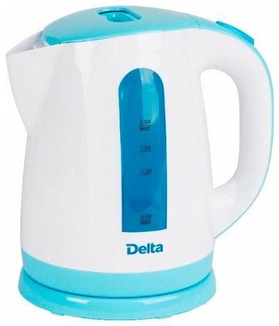 Delta Чайник электрический 1,8л delta dl-1326 белый с голубым (р)