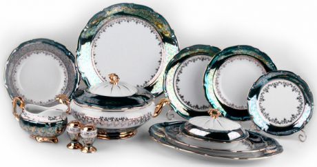 Гранд Люкс Столовый сервиз на 6 персон 29 предметов зеленая мадонна royal czech porcelain, 05/2 11/01