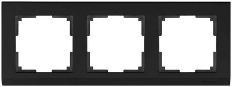 Werkel Рамка stark на 3 поста черный wl04-frame-03-silver/black 4690389048852