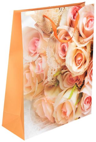 Cite Marilou Пакет подарочный ламинированный 50*40*15 w13 оранжевый. бел. роз. кремовый