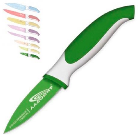 Ладомир Нож  чистки лезвие нержавеющая  сталь с цветным полимерным покрытием 7см k2eсp07м