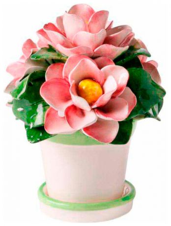 Ceramica Novita Композиция роза верди розовая 10хh13,5 см керамика