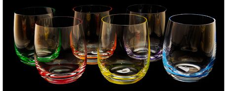 Ронэкс Набор стаканов для виски разноцв. дно 6 штук