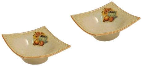 Ceramiche Fabbro Набор:2 маленьких квадратных салатника 14х14см кухня