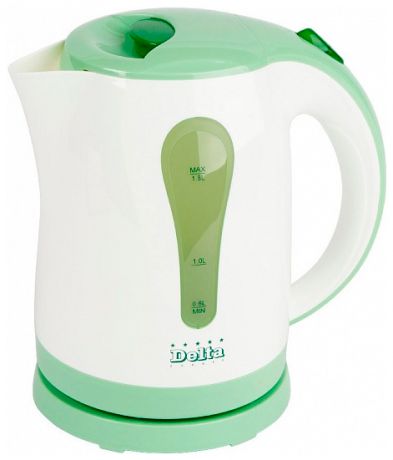 Delta Чайник электрический 1,8л delta dl-1017 белый с зеленым