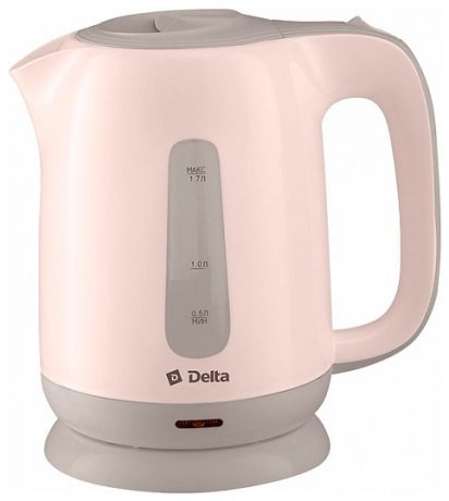 Delta Чайник электрический 1,7л delta dl-1001 бежевый с серым