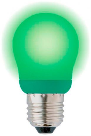 Uniel Лампа энергосберегающая (03039) e27 9w green шар зеленый esl-g45-9/green/e27
