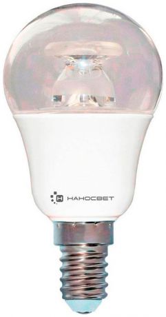 Наносвет Лампа светодиодная диммируемая e14 7,5w 2700k груша прозрачная lc-p45cl-d-7.5/e14/827 l236