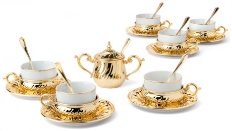 Гамма Чайный набор на 6 персон stradivari с отделкой под золото в подарочной коробке