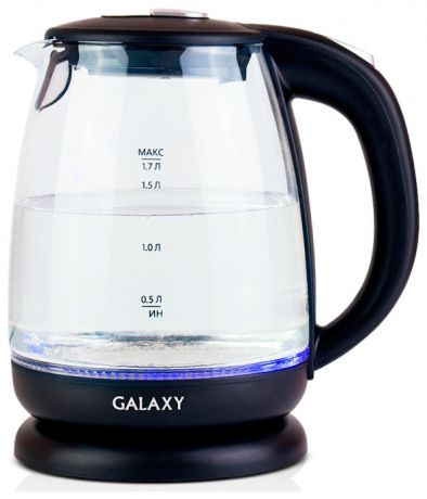 Galaxy Galaxy gl 0550 чайник электрический 2200вт, объем 1,7л, скрытый нагр. элемент, корпус из терм.стекла