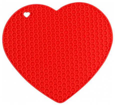 Webber Подставка силиконовая термостойкая в форме сердца красная ве-0245s