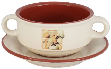 Terracotta Суповая чашка на блюдце шеф-повар