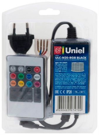 Uniel Контроллер для светодиодных rgb лент (10800) uniel ulc-n20-rgb black