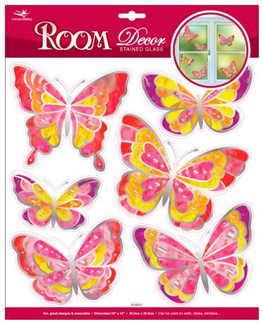 ДЕКОРИКА Наклейка декоративная бабочки (витражи) rca5002