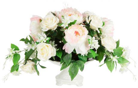 Dream Garden Декоративные цветы розы и пионы в керамической вазе