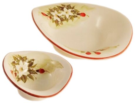 Ceramiche Fabbro Набор:2 маленьких салатника волна 15см цветы апельсина