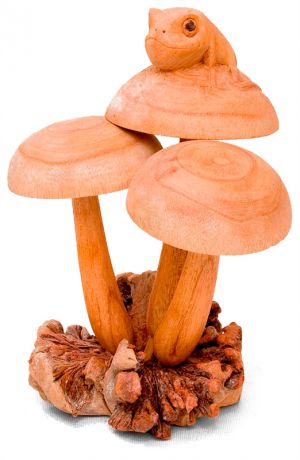 Parasitic Wood 45-032 статуэтка "лягушонок на грибах" 18см