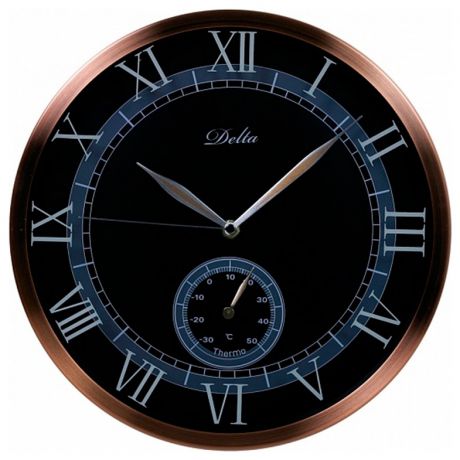 Delta Lux Dt-0036/м часы настенные с термометром d=30,5х,4,5см (10)