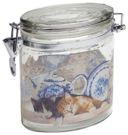 Nuova Банка для сыпучих продуктов 750мл кошки стекло