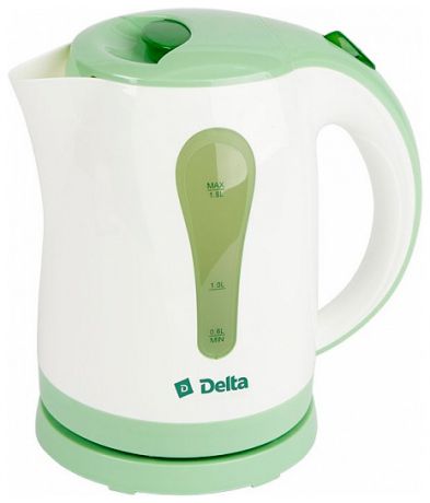 Delta Чайник электрический 1,8л delta dl-1017 белый с зеленым (р)