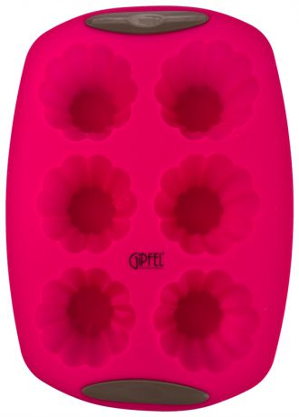 Gipfel 2835 gipfel силиконовая форма для выпечки 6 кексов 30,3x21x3,8см розовая материал : fda