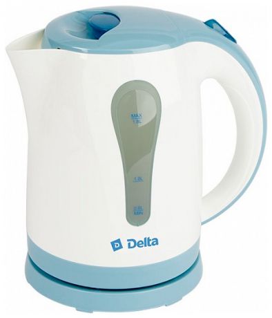 Delta Чайник электрический 1,8л delta dl-1017 белый с голубым (р)