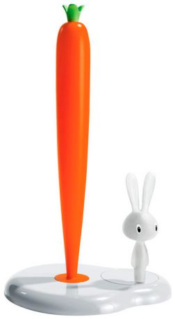Alessi Держатель для бумажных полотенец bunny&carrot 20 см. белый