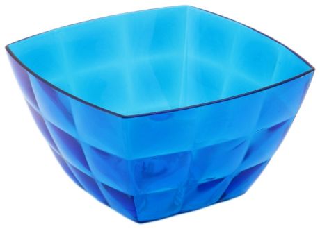 М-пластика Салатник квадро 0,75л синий прозрачный