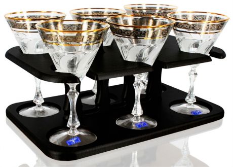 ПромСИЗ Бар, хрустальные бокалы для мартини 6 шт., узор 'флорис' (h-171 мм., v-180 мл.)